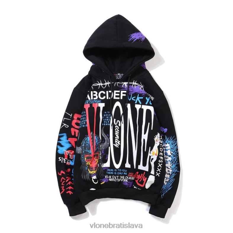 sk Vlone muži graffiti mikina s kapucňou čierna 6PZ4N80 top