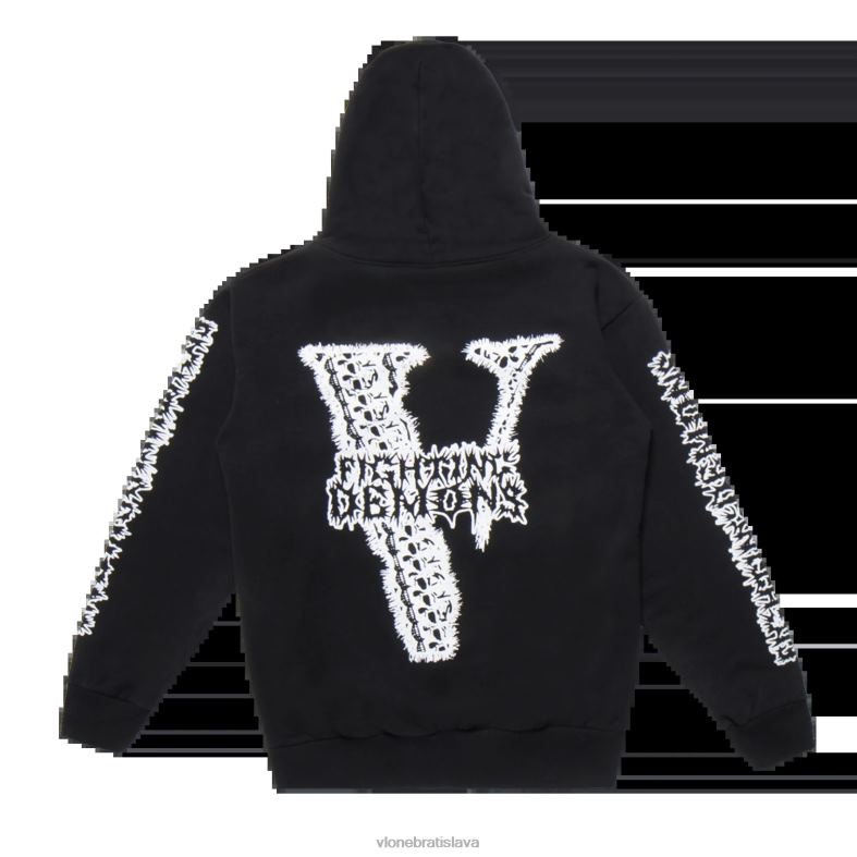 sk Vlone muži juice wrld bones mikina s kapucňou čierna 6PZ4N6 top