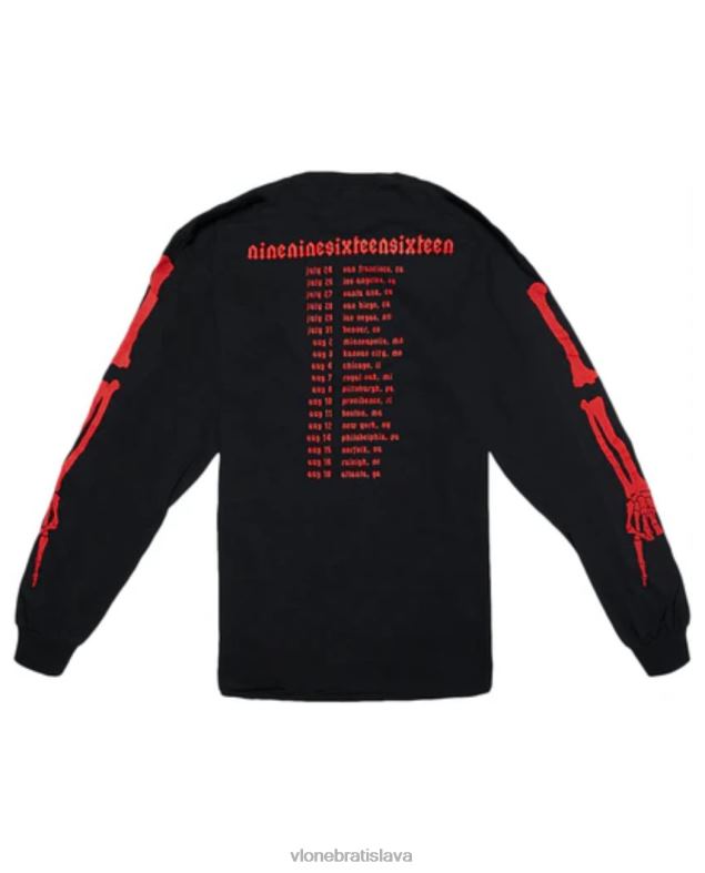 sk Vlone muži playboi carti die lit tour ribcage longsleeve black 6PZ4N379 top