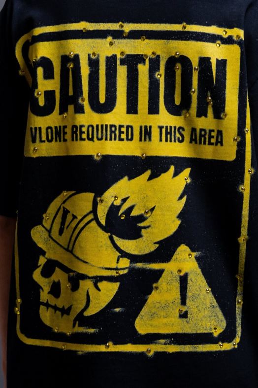 sk Vlone muži čierne tričko z kamienkovej farby 6PZ4N111 top