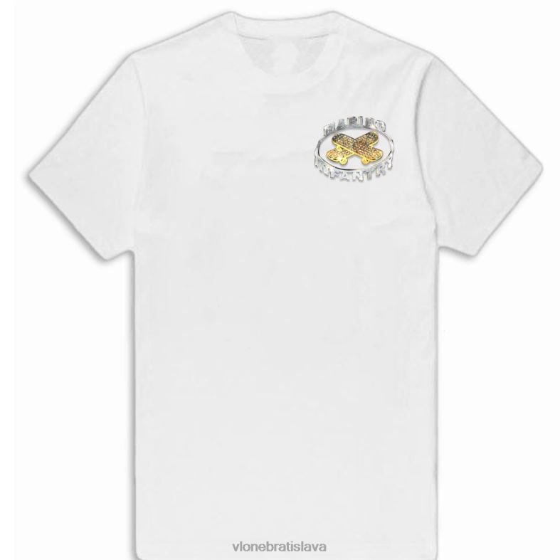 sk Vlone muži marino pechota diamantové biele tričko 6PZ4N196 top