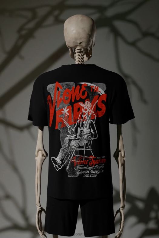 sk Vlone muži príliš uvoľnené farmárske tričko čierne 6PZ4N103 top