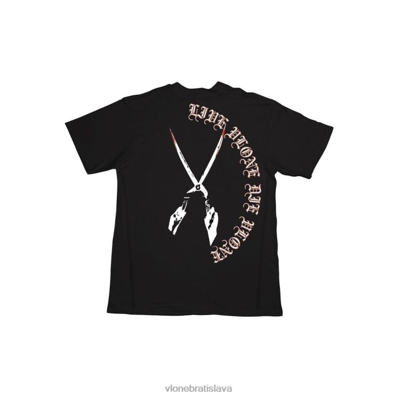 sk Vlone muži priatelia nožnice tričko čierne 6PZ4N222 top