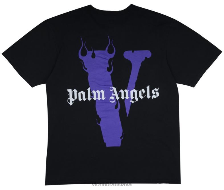 sk Vlone muži tričko palm angels čierna/fialová 6PZ4N187 top